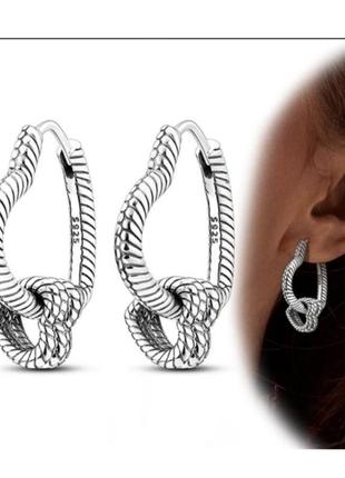 Серьги трансформеры сердце s925