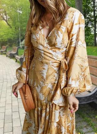 Натуральное платье с запахом h&m s/m🧡