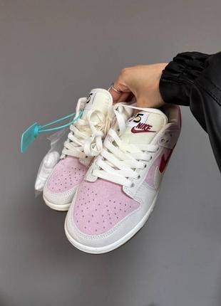 Женские кроссовки nike sb dunk ‘85 double swosh pink rabbit premium.7 фото