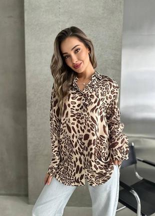 Турция рубашка в леопардовый принт вискоза 100%8 фото