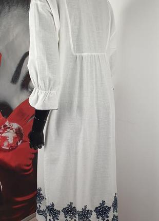 Бавовняна сукня міді з вишивкою6 фото