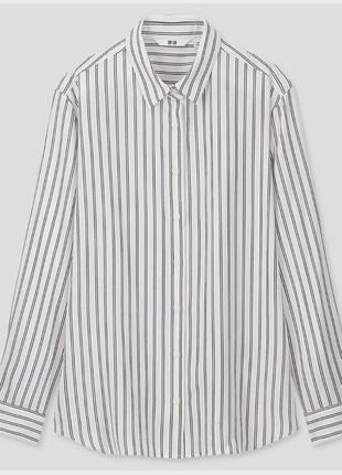 Uniqlo блуза у смужку з бавовняної віскози