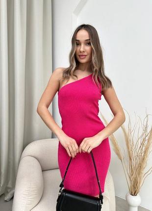 ❗️sale❗️ сукня міні на одне плече в рубчик