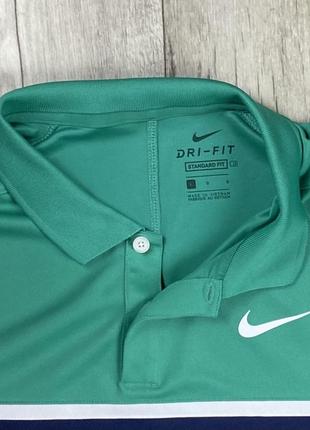 Nike dri-fit поло футболка l размер спортивная зелёная оригинал5 фото