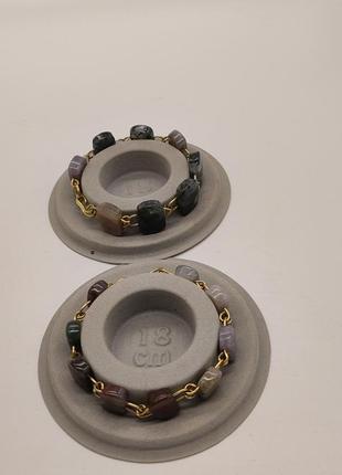 Комплект з двох браслетів з мохового агату "голос боліт". комплект з натурального каміння8 фото