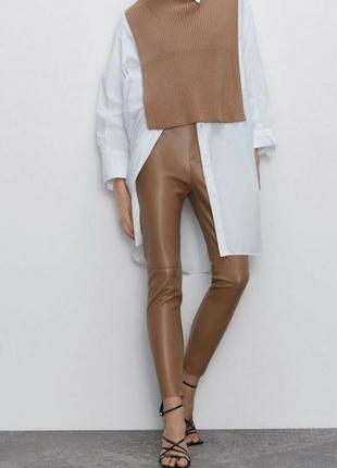Легінси лосини zara із екошкіри