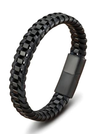 Браслет чорний з гравіюванням на подарунок для чоловіків нержавіючої сталі. індивідуальне гравіювання на браслеті