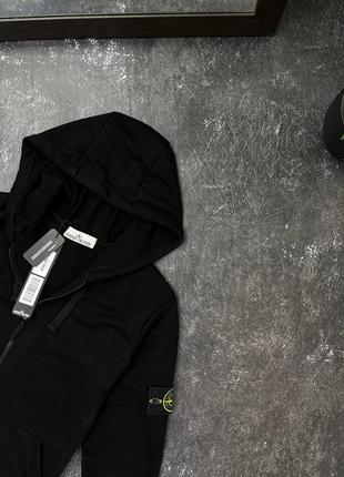 Stone island zip hoodie black4 фото