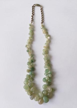Кольє натуральний камінь. намиста. намисто. нефрит? вінтаж.