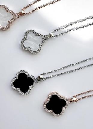 Подвеска в стиле ван клиф van cleef конюшинки stainless steel медицинская сталь