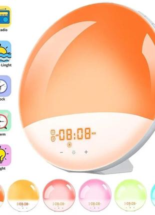 Часы-ночники-радио  будильник goulax alarm clock  с имитацией рассвета и заката  и fm-радио