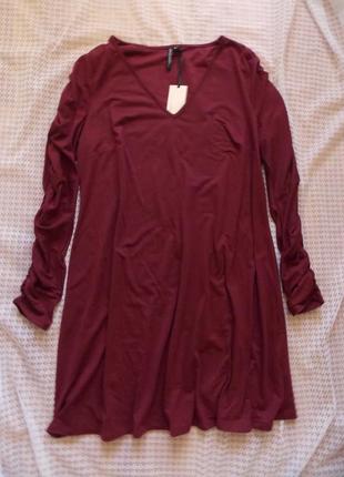 Стильна сукня вільного крою винного кольору capsule3 фото