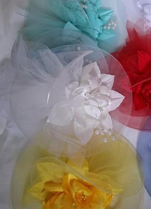 Детские вуалетки.шляпки. праздничные аксессуары на голову. мятного