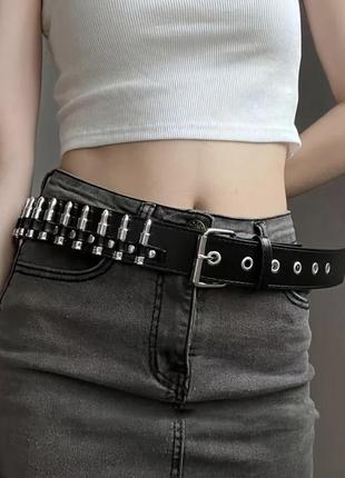 Ремень с пулями, ремень с патронами y2k sk8 goth core bb simon