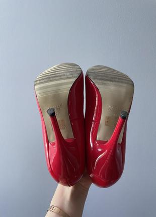 Туфли лодочки лакированные красные blossem5 фото
