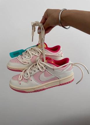 Жіночі кросівки nike sb dunk x off white “pink cream laces” premium.6 фото