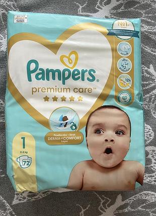 Памперси 72 шт pampers premium care