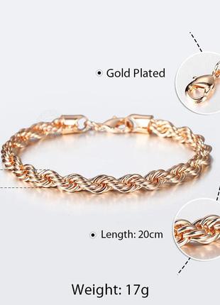 Брендовий позолочений браслет (медичне золото) довжина 20 см