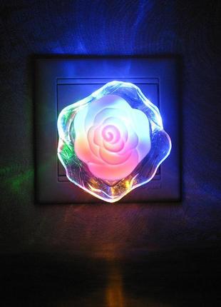 Економний дитячий світлодіодний нічник троянда (led світильник)