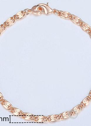 Брендовий позолочений браслет (медичне золото) довжина 20 см ширина 4 мм