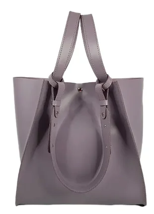 Сумка жіноча "лола" натуральна шкіра, колір сірий бузок2 фото