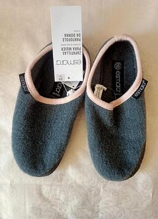 Мягкие тапочки женские esmara 37, 38, 39 серые, шерстяные тапочки, тапули 1643