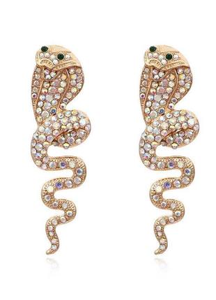 Креативні  милі сережки-гвоздики  кобри