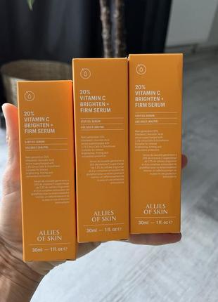 Allies of skin 20% vitamin c brighten & firm serum 30ml сироватка з 20% вітаміном с