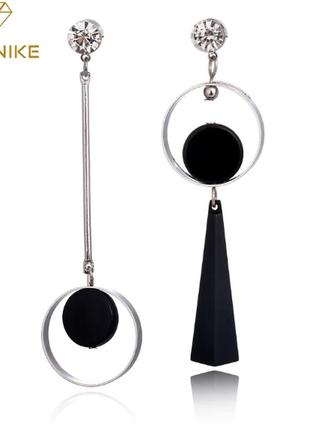 Асиметрічні сережки цвяшки золотистого та сріблястого кольору