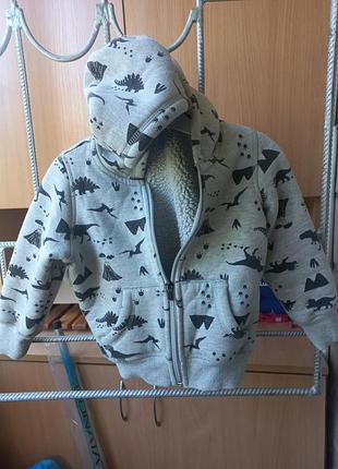 Очень теплая кофтина на искусственном меху 86-92 р, состояние идеальное, без дефектов