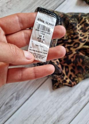 Туника платье в леопардовый принт с горловиной-резинкой от river island10 фото