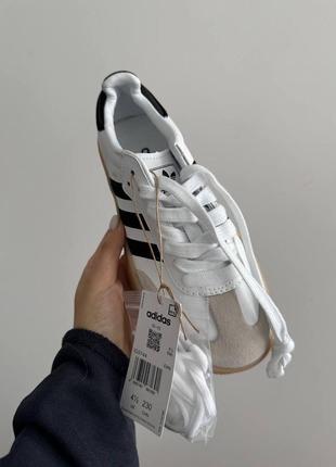 Женские кроссовки в стиле adidas samba white / black / gum sole premium.2 фото