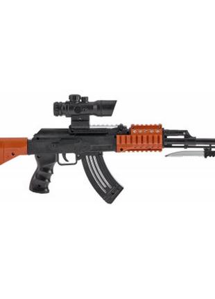 Іграшкова зброя zipp toys автомат світлозвуковою ak47, чорний (827b)3 фото
