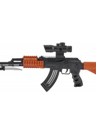 Іграшкова зброя zipp toys автомат світлозвуковою ak47, чорний (827b)2 фото