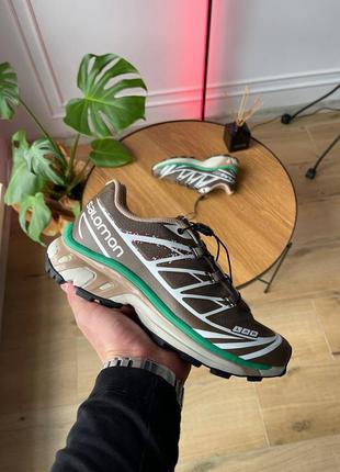 Мужские кроссовки salomon xt-6 green brown 473120