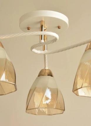 Люстра стельова sirius л 8125/3 wt+fg