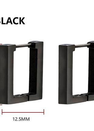 Чорна сережка унісекс панк-рок з нержавіючої сталі 1 шт