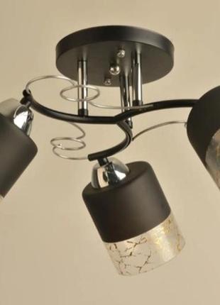 Люстра стельова sirius л 8128/3а bk+cr