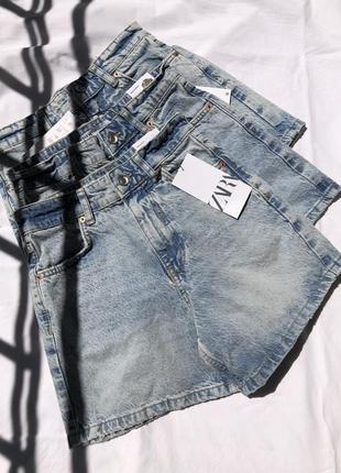 Джинсовые шорты мам mom fit zara