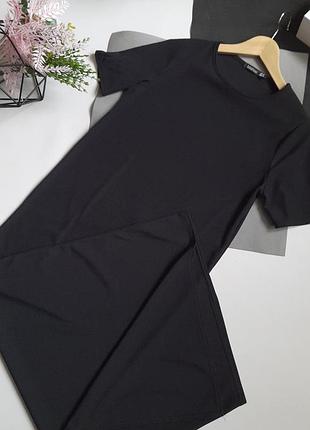 Boohoo сукня футболка в рубчик з розрізом. р 10