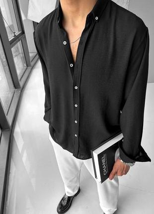 Легкая мужская оверсайз рубашка / базовые повседневные рубашки для мужчин1 фото