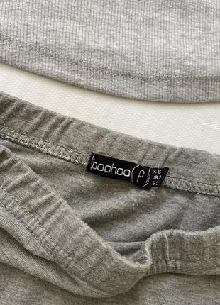 Крутезна жіноча сіра спідниця з розрізом boohoo 🌚7 фото