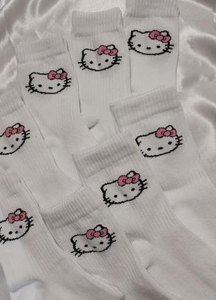 Шкапретки белые hello kitty2 фото