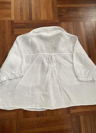 Нова укорочена лляна блуза сорочка льон 💯 zara s-m испания7 фото
