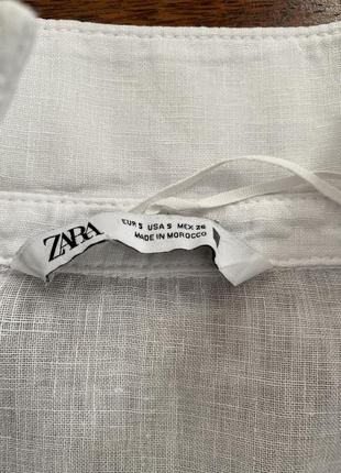 Нова укорочена лляна блуза сорочка льон 💯 zara s-m испания10 фото