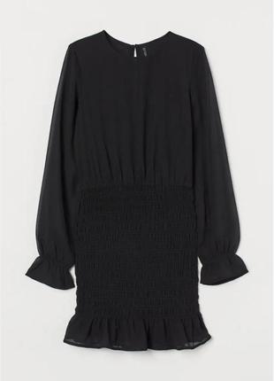 Платье черное мини h&m