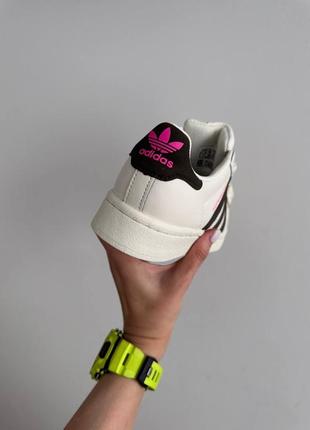 Женские кроссовки в стиле adidas superstar cream / black / pink premium.7 фото