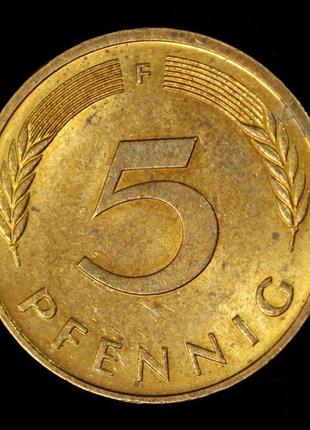 Монета німеччини 5 пфенінгів 1950-91 рр.