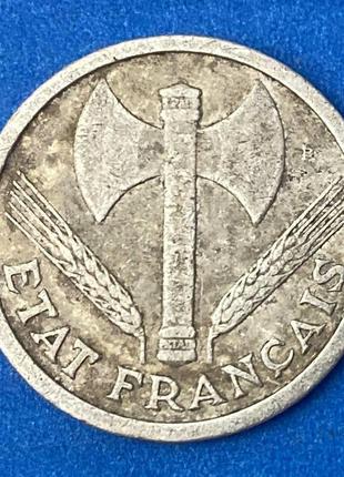 Монета франции 2 франка 1943 г.2 фото