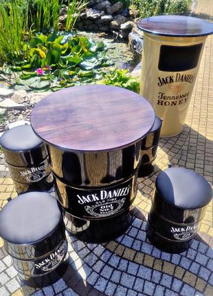 Уличный стол из бочки для кофейни с вашим логотипом. брендированые бочки.